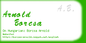 arnold borcsa business card